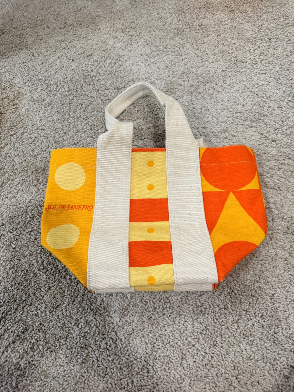 Sol de Janeiro Orange & Yellow Geometric Canvas Tote